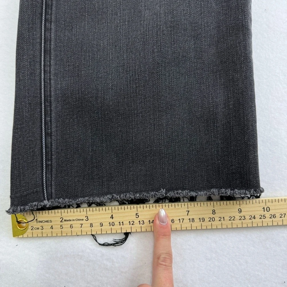 Flying Monkey Womens Wide Leg Jeans Faded‎ Black Raw Hem F5296 Size 28